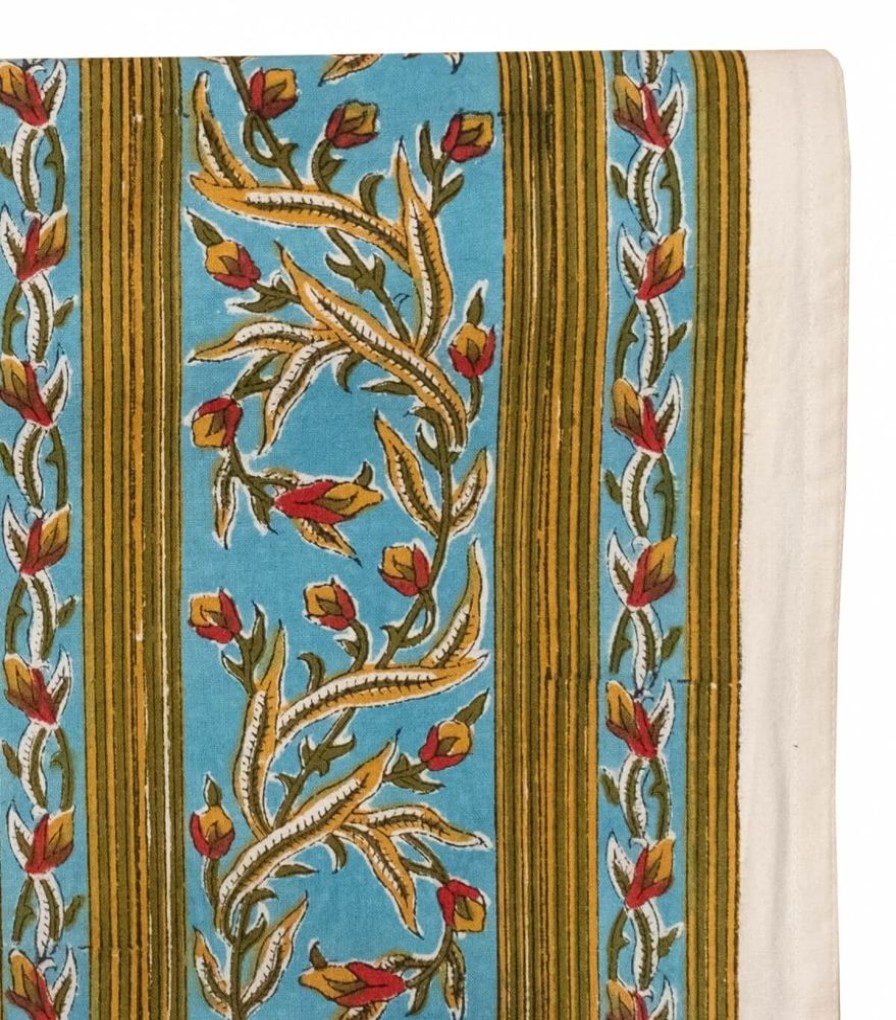 Linge De Table Jamini | Nappe Rectangle Jaipur Bleu Clair