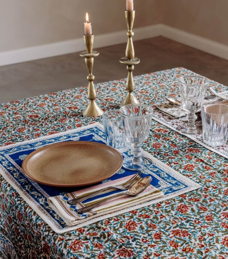 Linge De Table Jamini | Set De Table Rani Bleu Nuit