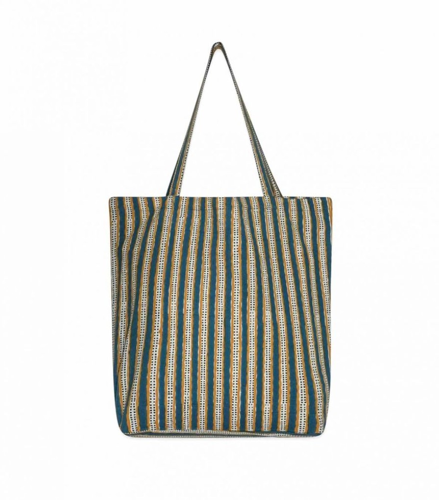 Sacs & Pochettes Jamini | Tote Bag Imprime Lvb Stripe Vert Pin